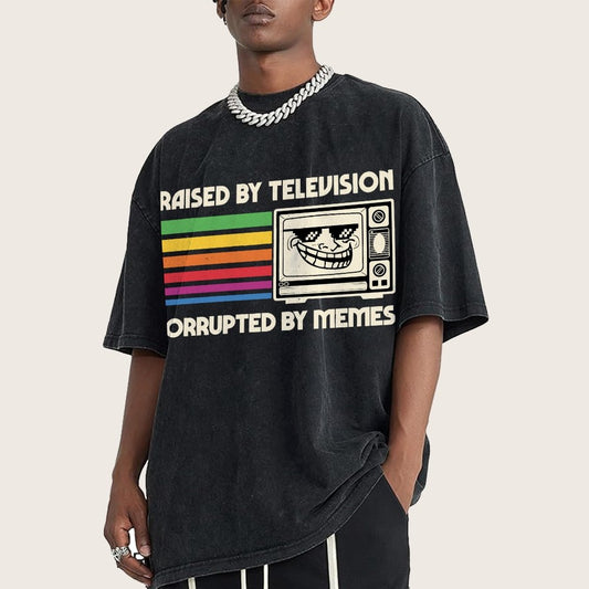 Corrupted by Memes Vintage Distressed T-shirt