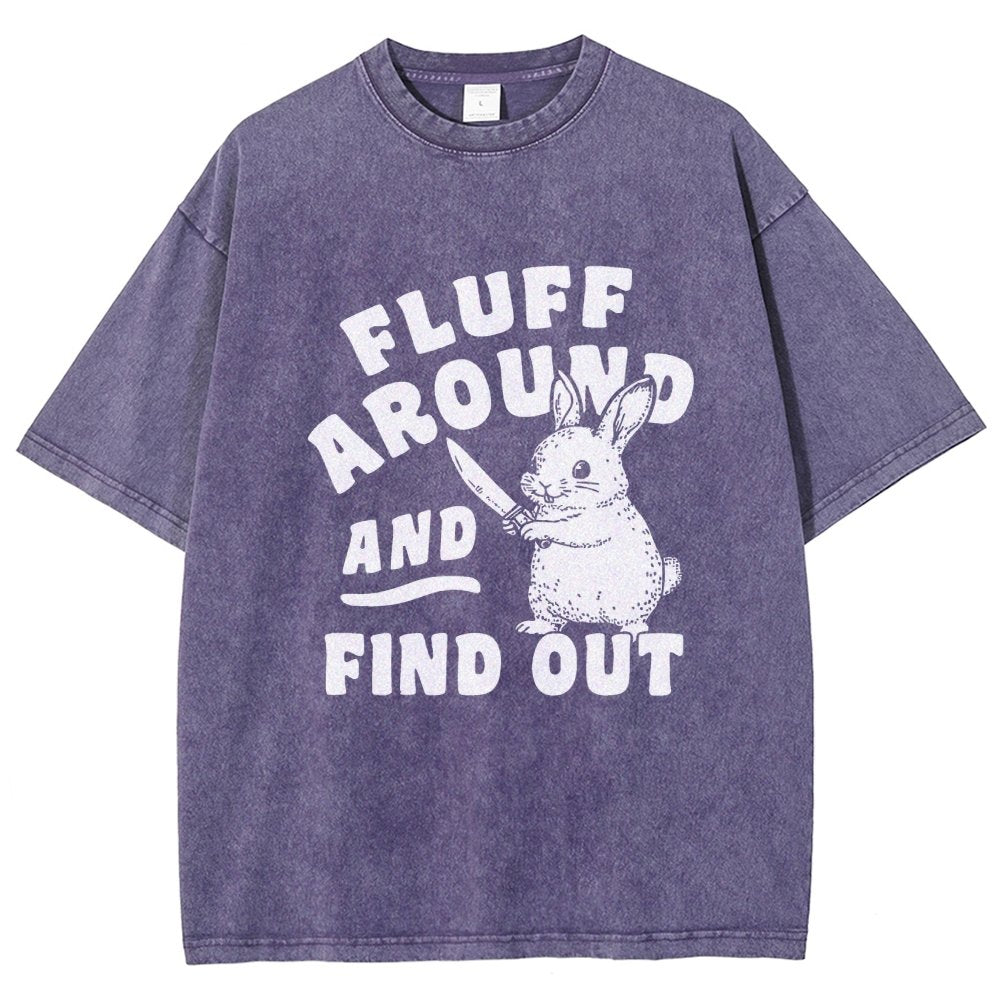 Fluff Around And Find Out Rabbit Vintage Distressed T-shirt