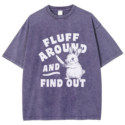 Fluff Around And Find Out Rabbit Vintage Distressed T-shirt