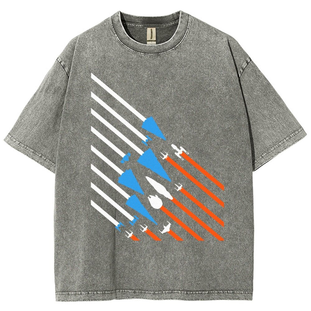 Starship Stripes Vintage Distressed T-shirt