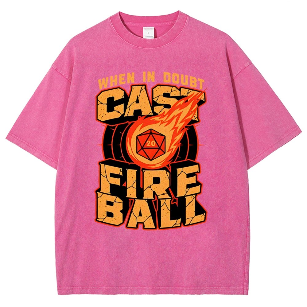 RPG Cast Fireball Quote Vintage Distressed T-shirt