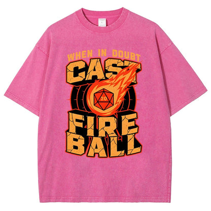 RPG Cast Fireball Quote Vintage Distressed T-shirt