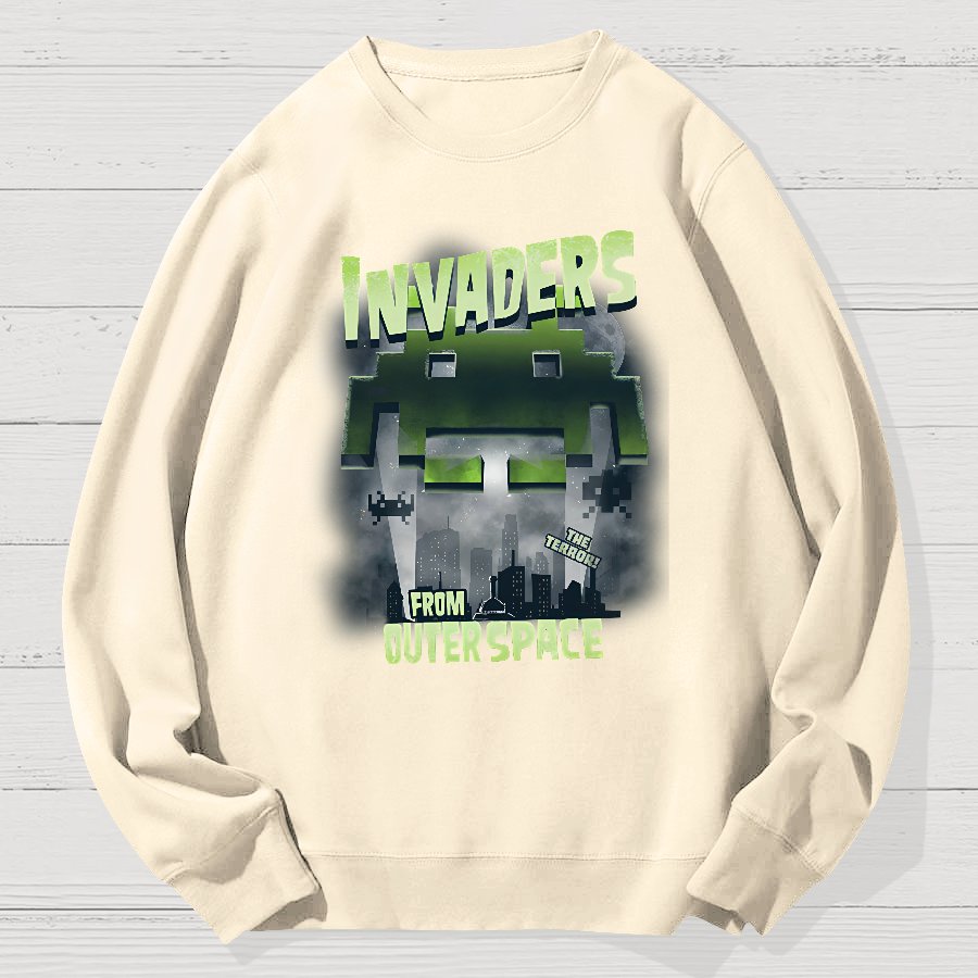 Invaders From Outer Space Geek Cotton Sweatshirt