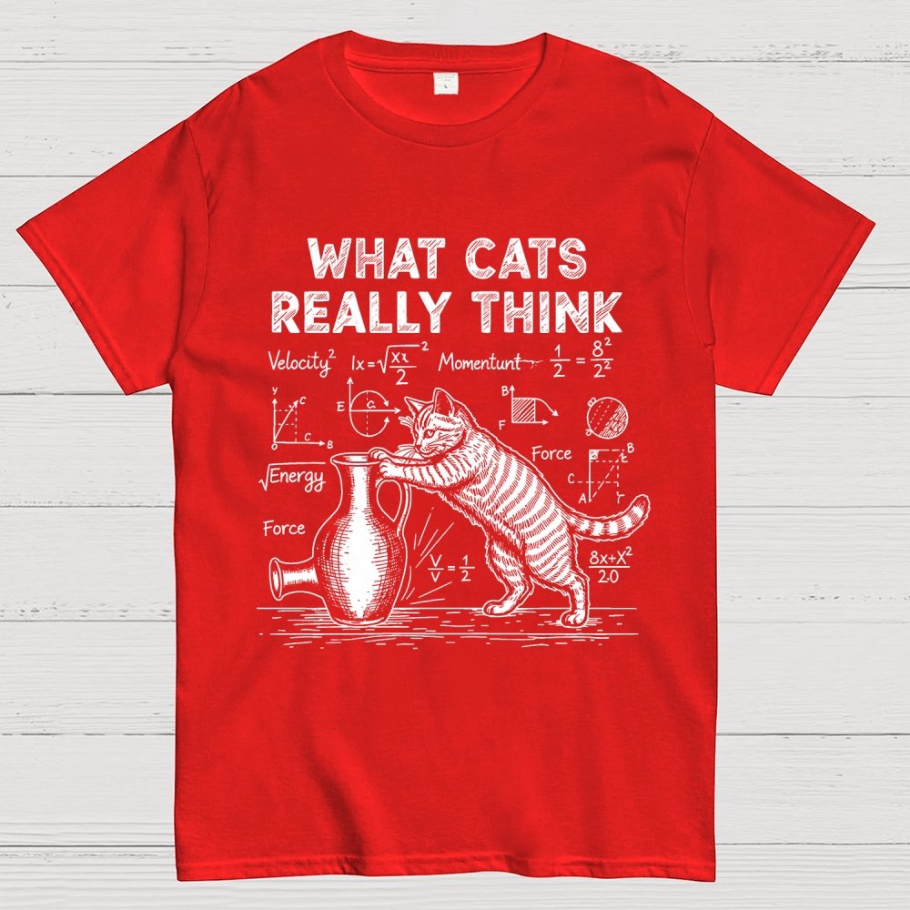Funny Cat Physics  What Cats Really Think Geek T-Shirt