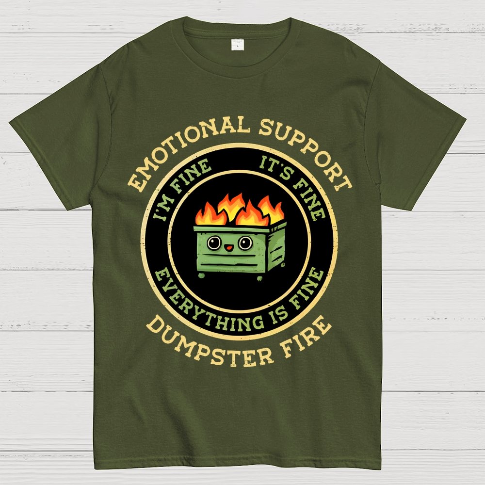 Emotional Support Dumpster Fire Unisex Geek T-Shirt