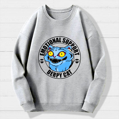 Emotional Support Cat Geek Cotton Sweatshirt
