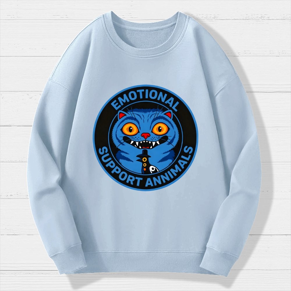Emotional Support Annimals Geek Cotton Sweatshirt