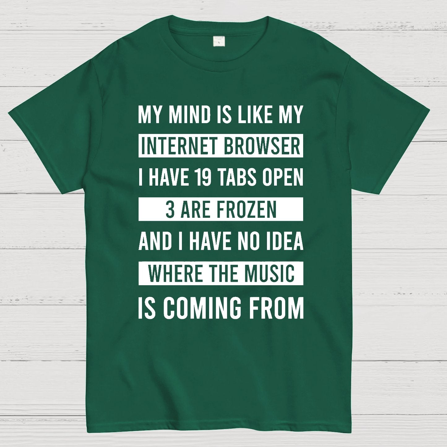 Funny My Mind Is Like My Internet Browser - I Have 19 Tabs Open Geek T-Shirt