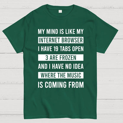 Funny My Mind Is Like My Internet Browser - I Have 19 Tabs Open Geek T-Shirt