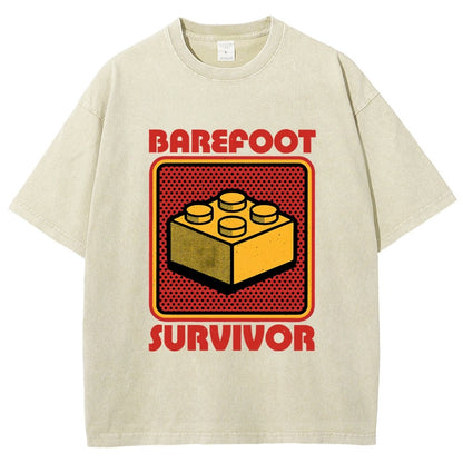 Foot Brick Survivor Vintage Distressed T-shirt