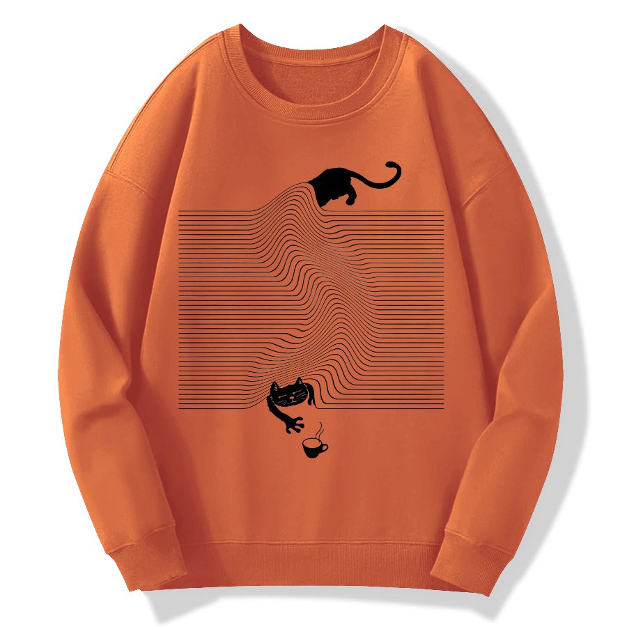 Funny Cat Geek Cotton Sweatshirt