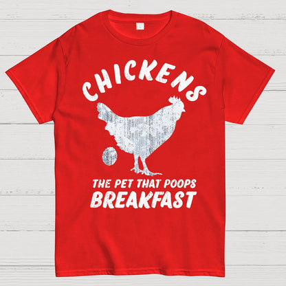 Chickens Poop Breakfast Geek T-Shirt