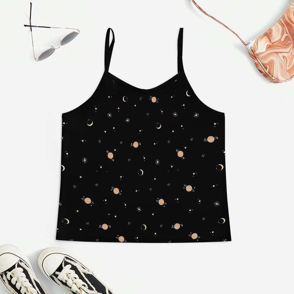Stars And Moon Women's Geek Suspender Cami Set