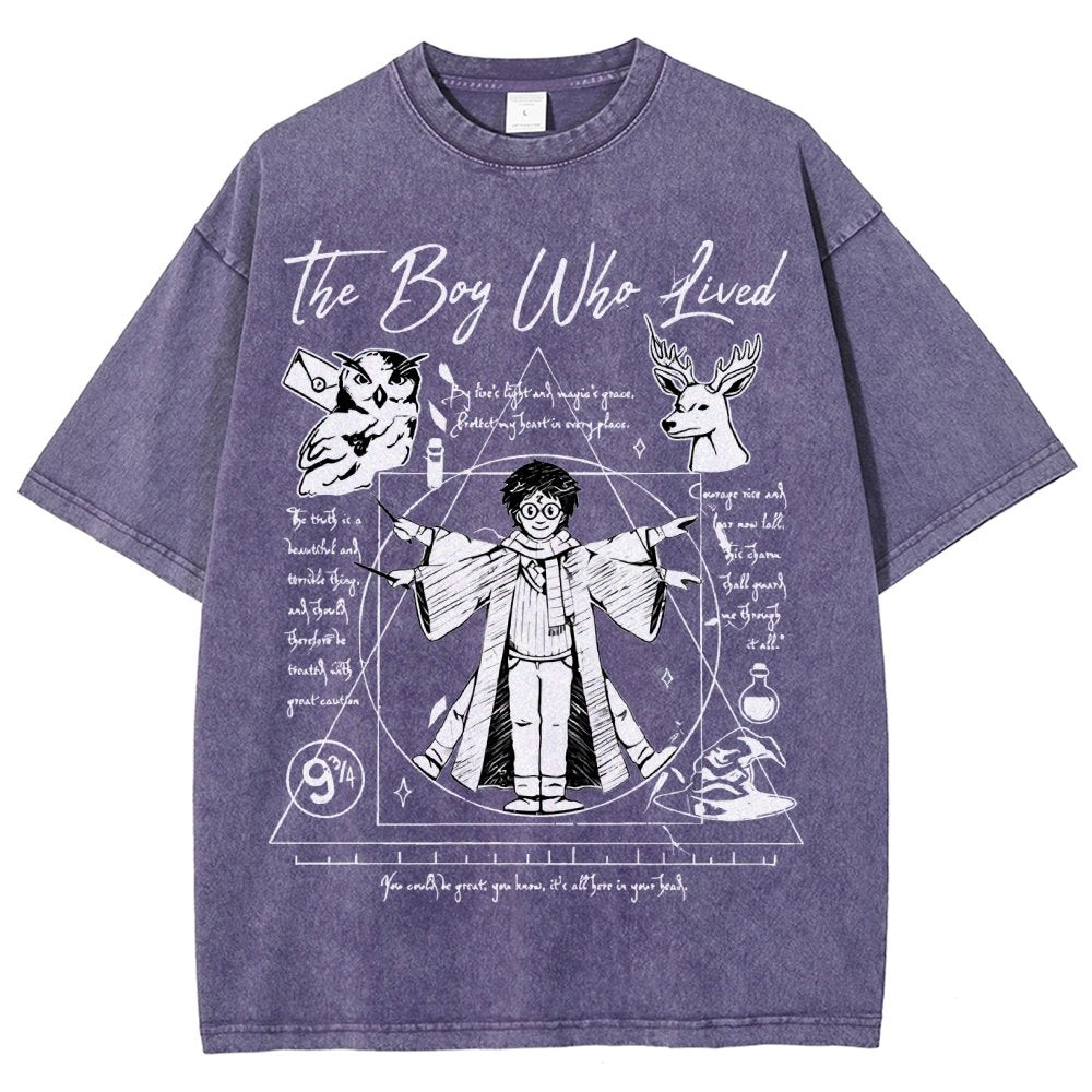 Vitruvian Wizard Vintage Distressed T-shirt