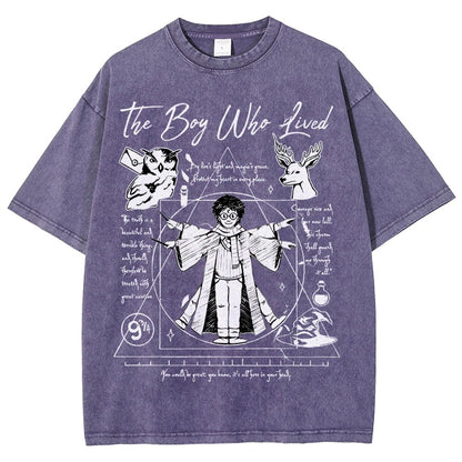 Vitruvian Wizard Vintage Distressed T-shirt
