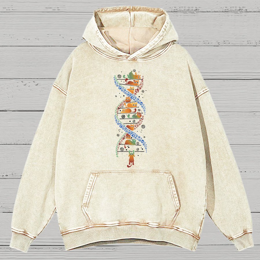 CATS DNA Geeky Vintage Distressed Hoodie
