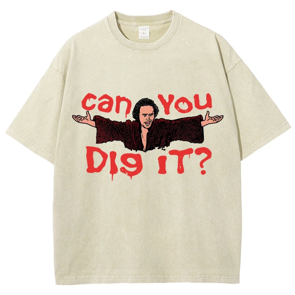 Can You Dig It？Vintage Distressed T-shirt