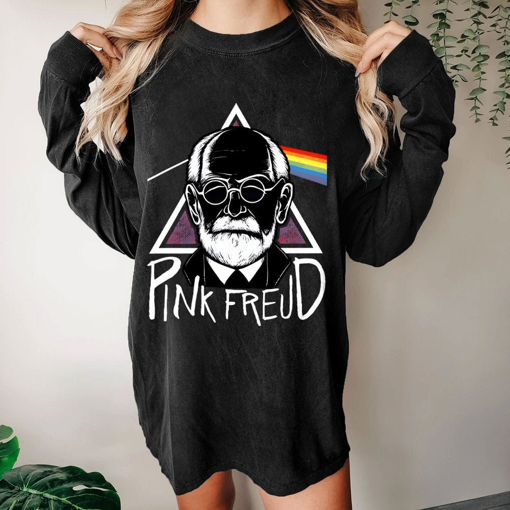 Pink Freed Washed Long Sleeve Tee
