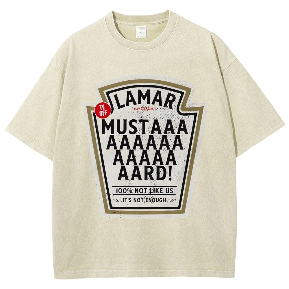 Lamar Mustard TV Off Essential Vintage Distressed T-shirt