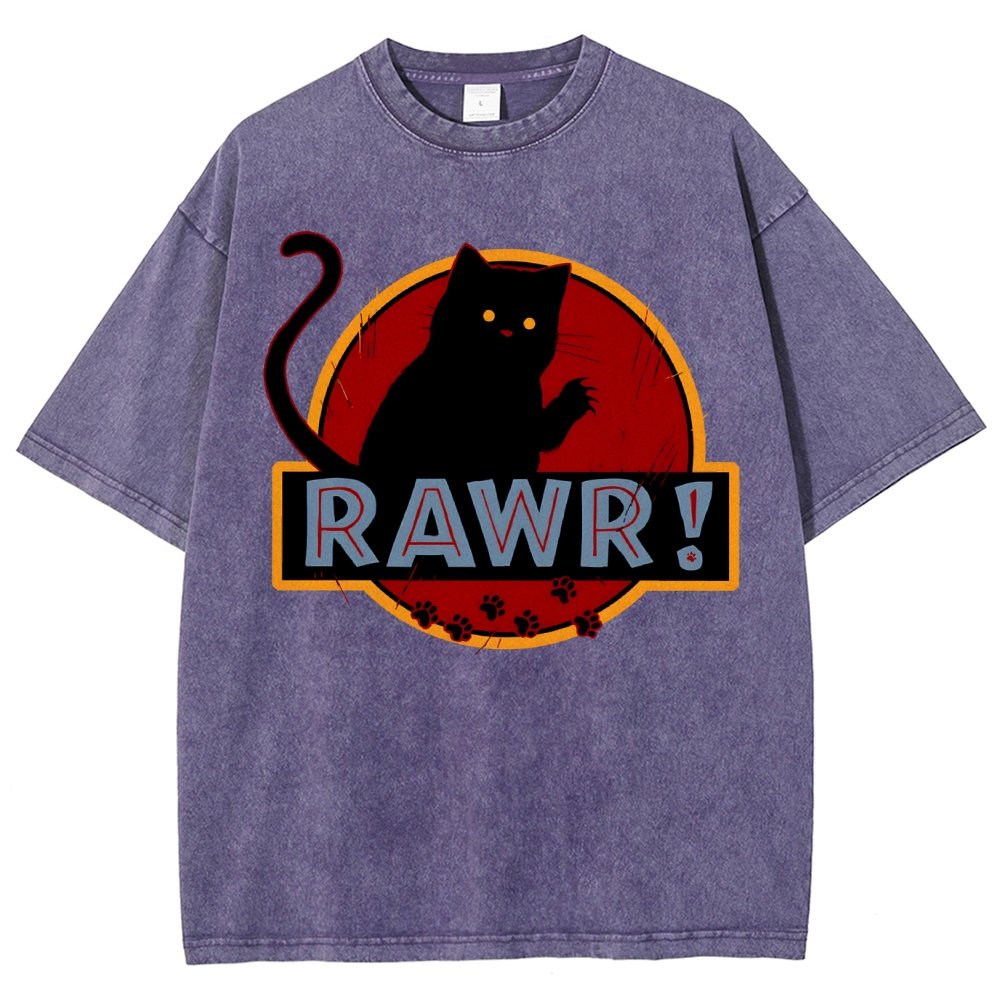 Rawr！Vintage Distressed T-shirt