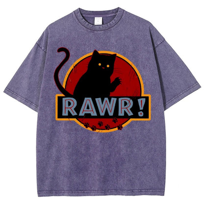 Rawr！Vintage Distressed T-shirt