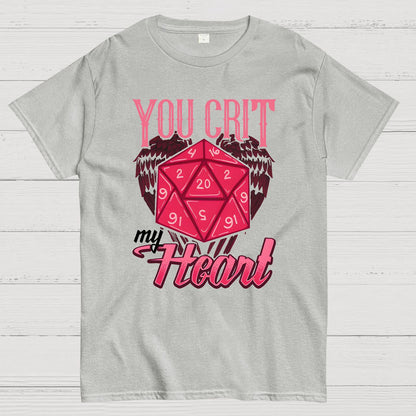 You Crit My Heart Fun Board Game Valentine's Day Nerd T-Shirt