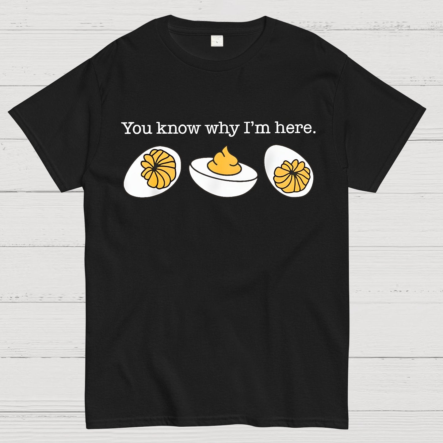 Retro Thanksgiving Dinner You Know Why I'm Here Deviled Egg Geek T-Shirt