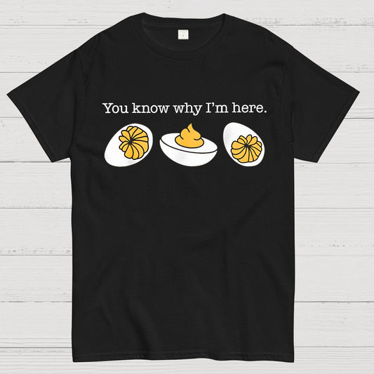 Retro Thanksgiving Dinner You Know Why I'm Here Deviled Egg Geek T-Shirt