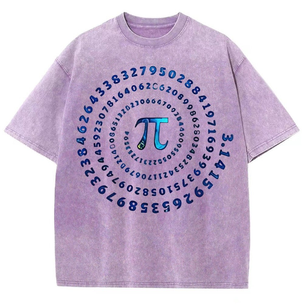 Pi Spiral Vintage Distressed T-shirt
