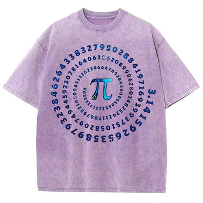 Pi Spiral Vintage Distressed T-shirt