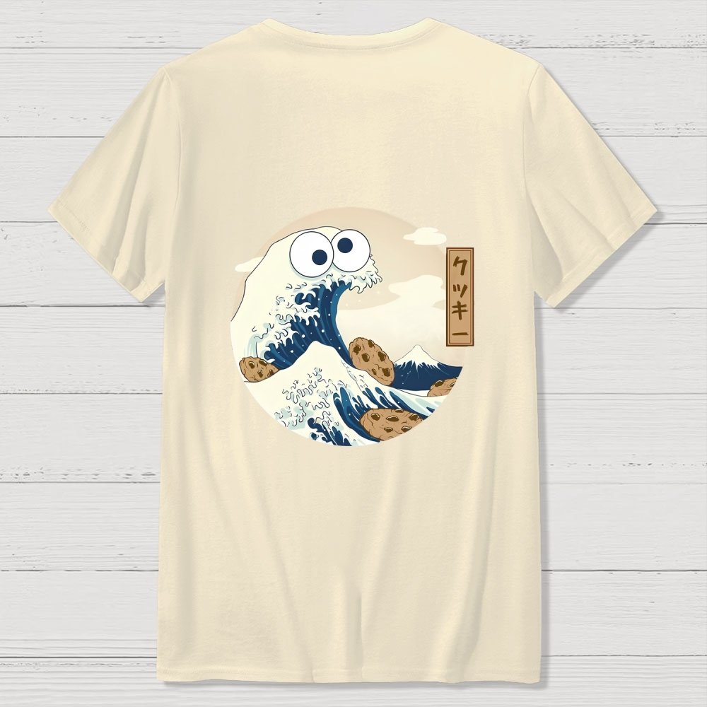 Cookiegawa Wave Nerdy Front And Back Printing Geek T-Shirt