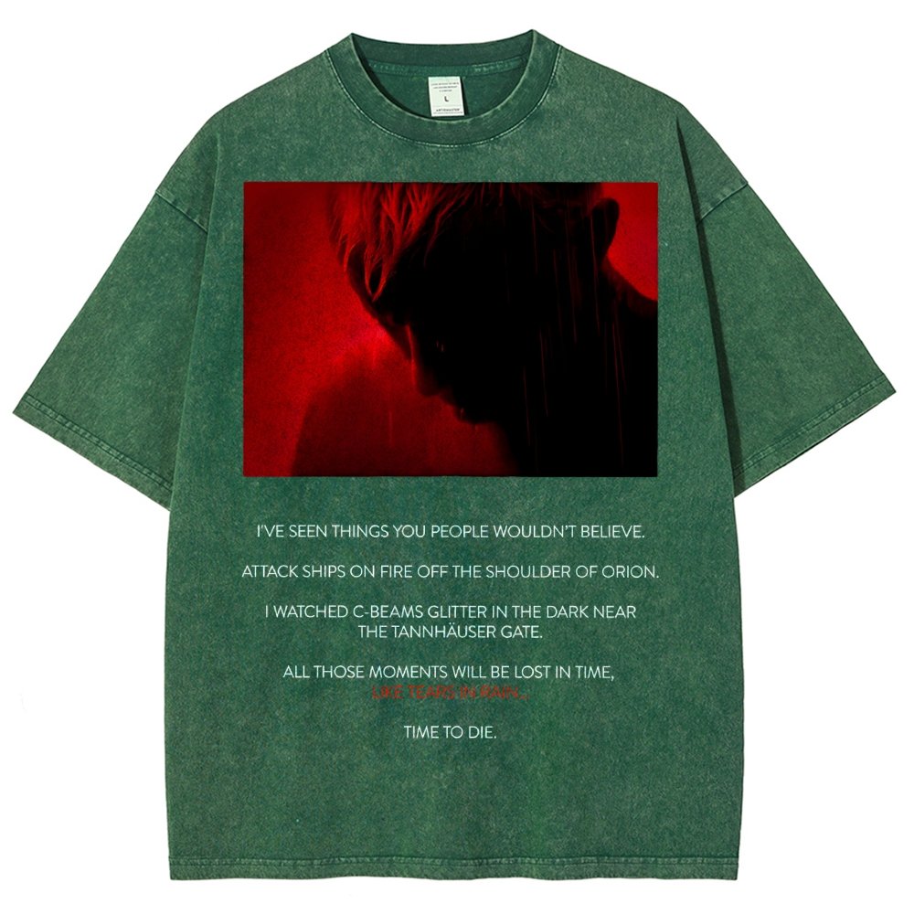 Tears In Rain-Tears In Red-Time To Die Vintage Distressed T-shirt
