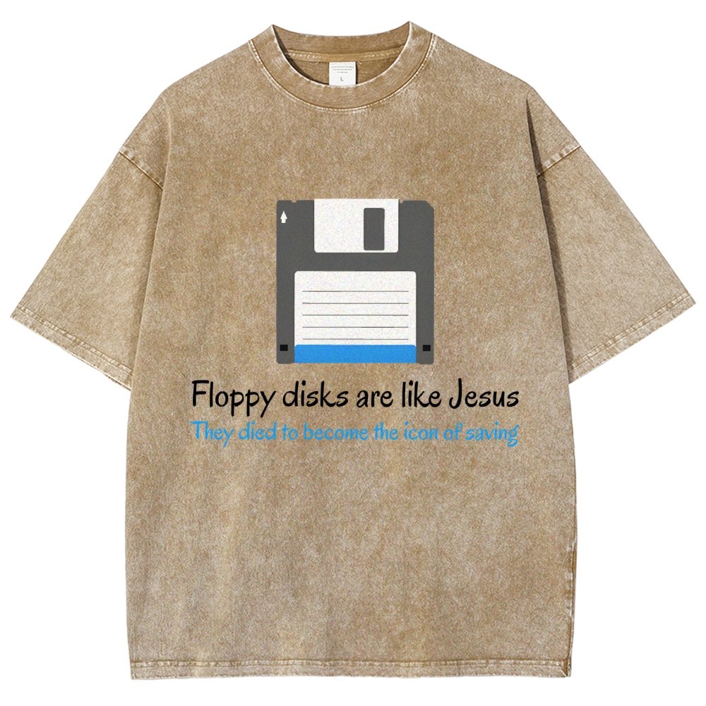 Floppy Disks Are Like Jesus Vintage Distressed T-shirt