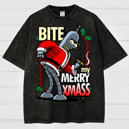 Happy Christmas from Robot Vintage Distressed T-shirt