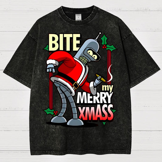 Happy Christmas from Robot Vintage Distressed T-shirt