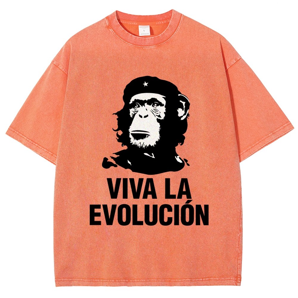 Marxist Evolution Funny Chimpanzee Monkey Rebellious Figure Parody Slogan Vintage Distressed T-shirt