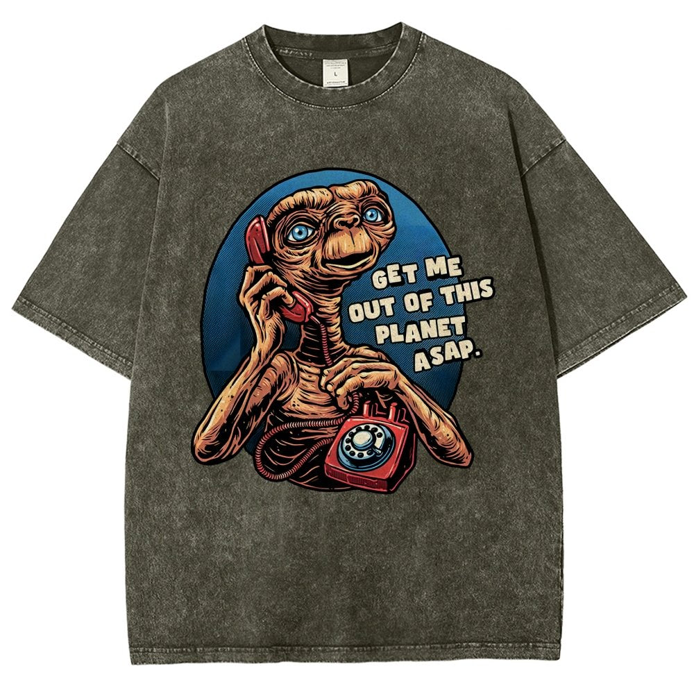 Phone Call to space Vintage Distressed T-shirt