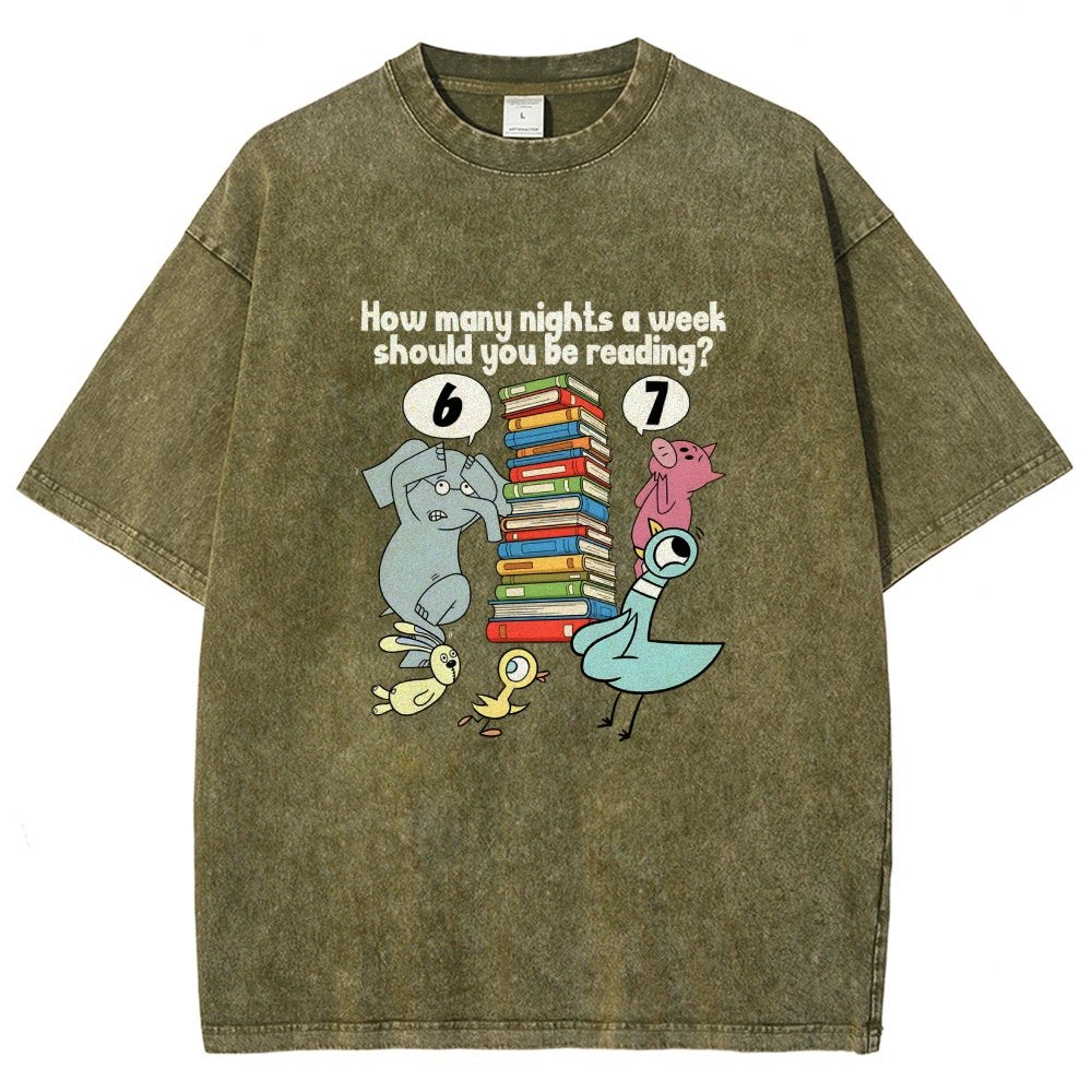 How Many Nights A Week Should You Be Reading 6-7 Vintage Distressed T-shirt