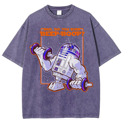 Bro Do You Even Beep-Boop Vintage Distressed T-shirt