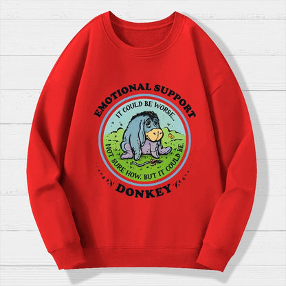Emotional Support Donkey Geek Cotton Sweatshirt