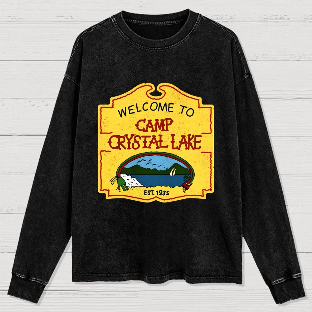 Welcome To Mystic Lake Washed Long Sleeve Tee