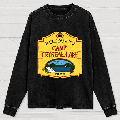 Welcome To Mystic Lake Washed Long Sleeve Tee