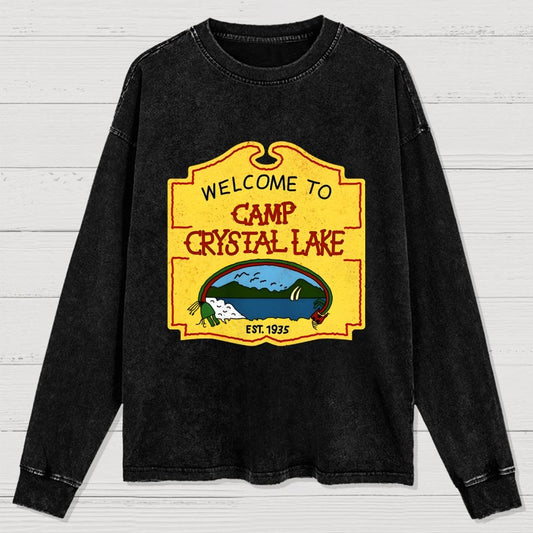 Welcome To Mystic Lake Washed Long Sleeve Tee