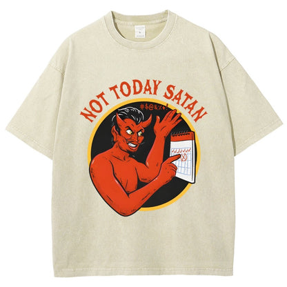 Not Today Satan Vintage Distressed T-shirt