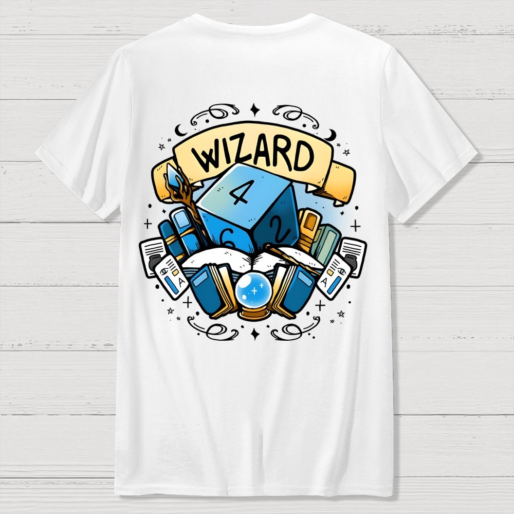 Wizard Dice Front And Back Printing Geek T-Shirt
