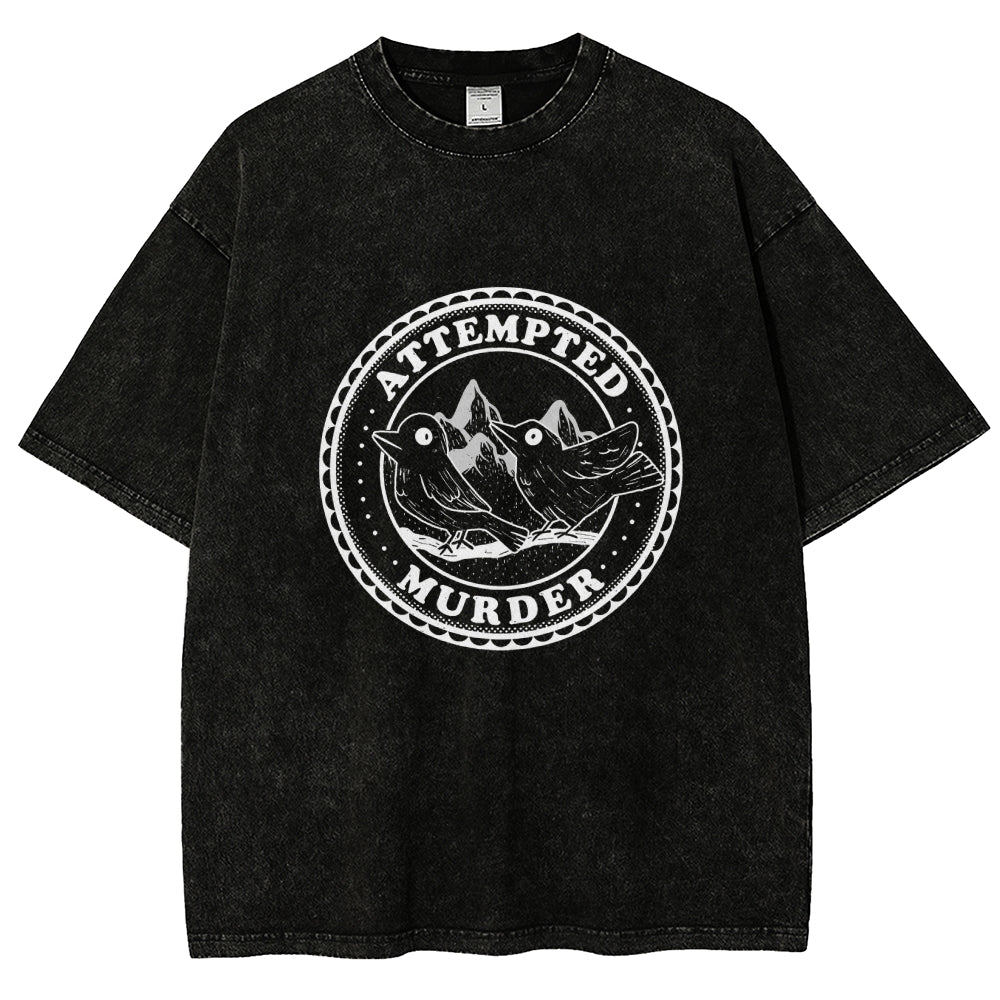 Attempted Murder Crows by Tobe Fonseca Vintage Distressed T-shirt