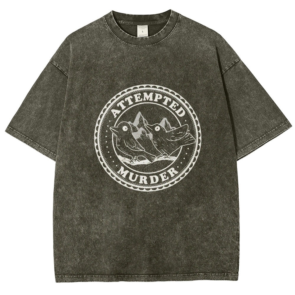 Attempted Murder Crows by Tobe Fonseca Vintage Distressed T-shirt