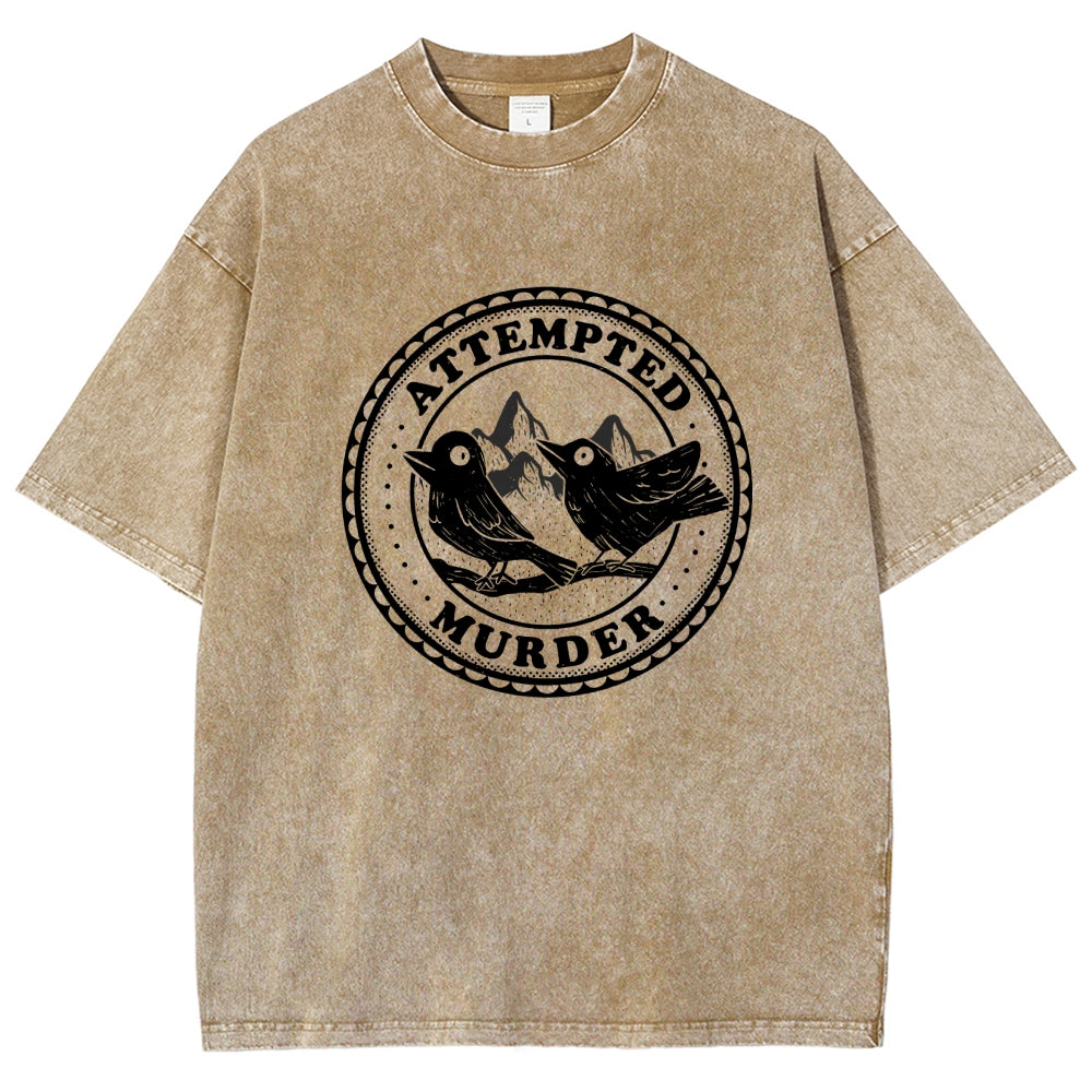 Attempted Murder Crows by Tobe Fonseca Vintage Distressed T-shirt