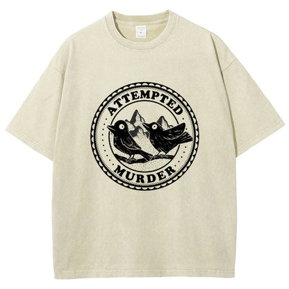 Attempted Murder Crows by Tobe Fonseca Vintage Distressed T-shirt