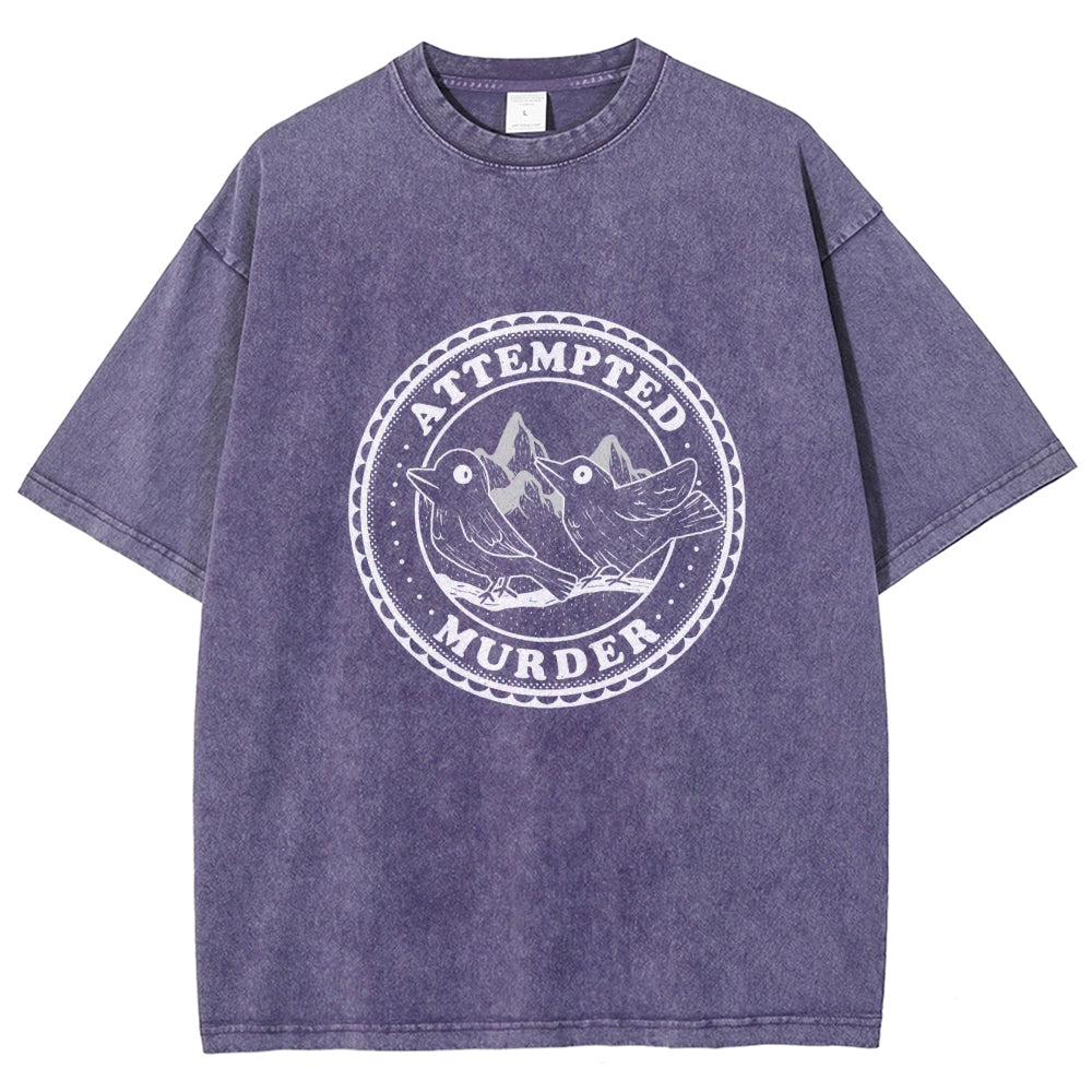Attempted Murder Crows by Tobe Fonseca Vintage Distressed T-shirt